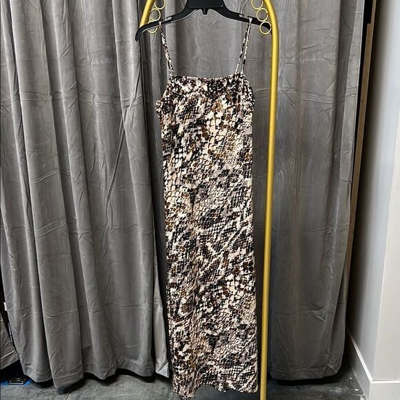 Anthropologie Square-Neck Slip Dress Python Snake Print XS - Picture 3 of 9